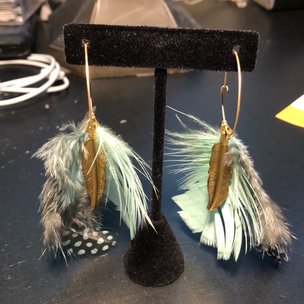 Handmade feather earrings